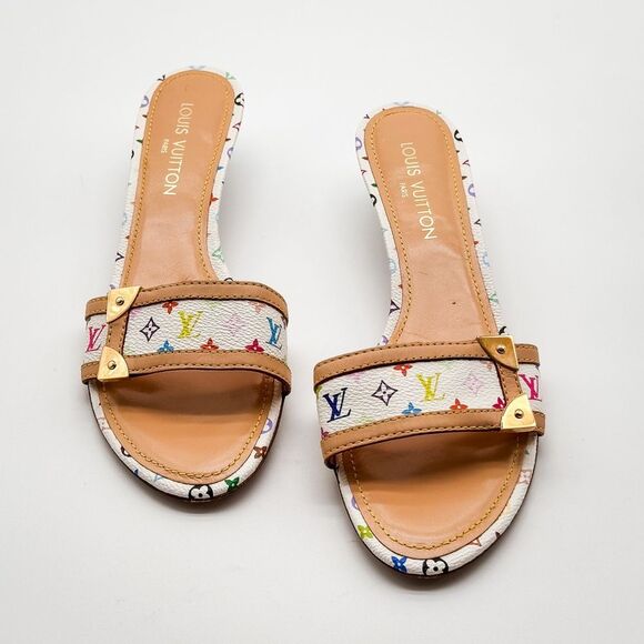 Louis Vuitton Y2K Murakami Multicolor LV Monogram Mule Slide Sandals EU 41 US 11 - Picture 7 of 14